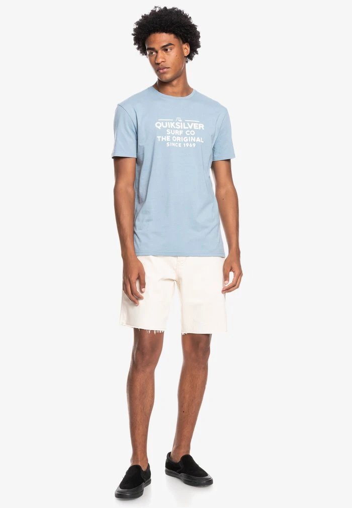 FEEDING LINE MANCHES COURTES - T-shirt imprimé - faded denim Quiksilver FEEDING LINE MANCHES COURTES - T-shirt Imprimé - Faded Denim -Quiksilver Soldes b4d1413539c4407f8b4bfcd8d62175e7