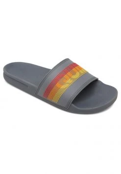 Quiksilver RIVI WORDMARK - Sandales De Bain - Grey/grey/red -Quiksilver Soldes b4d28783d19f430895b14d9299c3055d