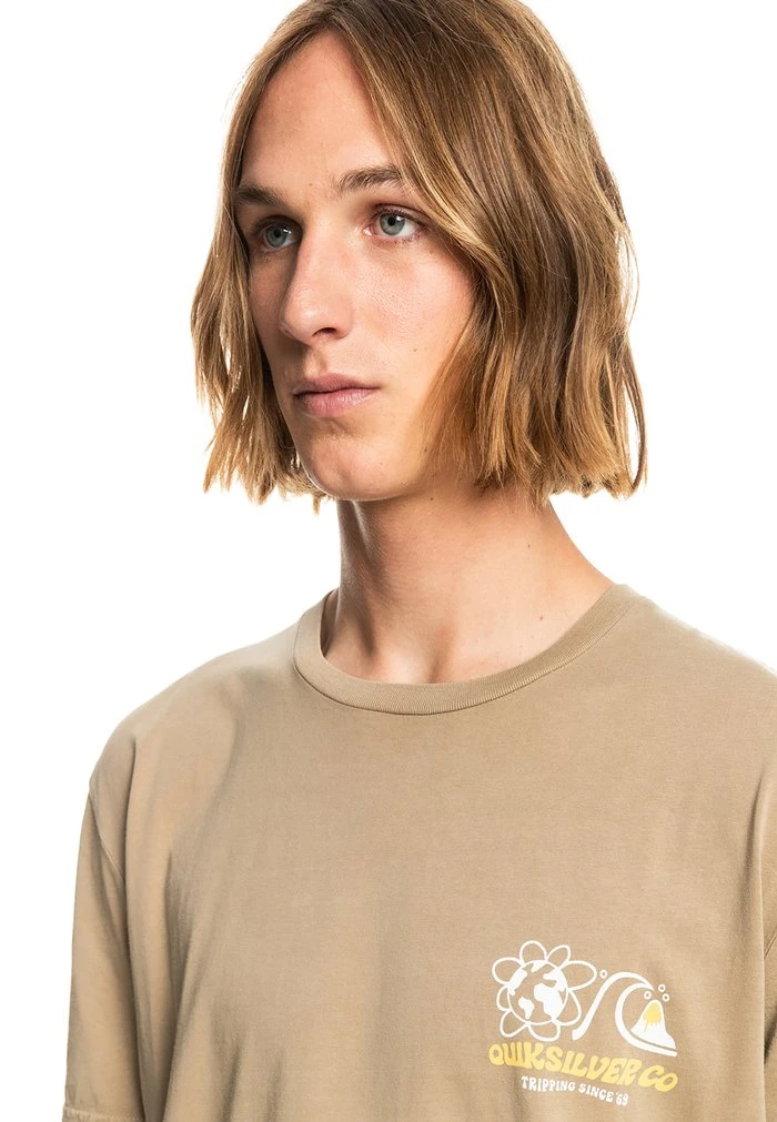 T-shirt imprimé - greige Quiksilver T-shirt Imprimé - Greige -Quiksilver Soldes b5357d76e9bd40459c40aa5da16c5be4