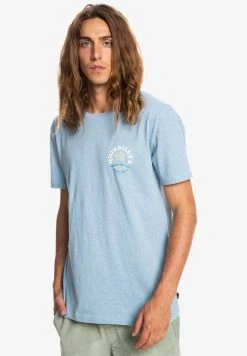 Quiksilver SIMPLE SCRIPT - T-shirt Imprimé - Faded Denim Heather -Quiksilver Soldes b72ca5356c794075995d6c6868ac09aa