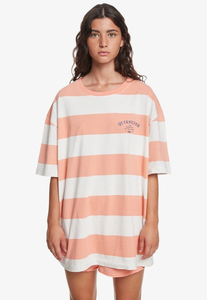 T-shirt imprimé - peach pink print stripe Quiksilver T-shirt Imprimé - Peach Pink Print Stripe -Quiksilver Soldes c04856f8c8c949069718615ec934d2b6