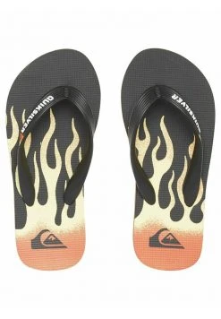 Quiksilver MOLOKAI FLAME - Tongs - Black/black/yellow