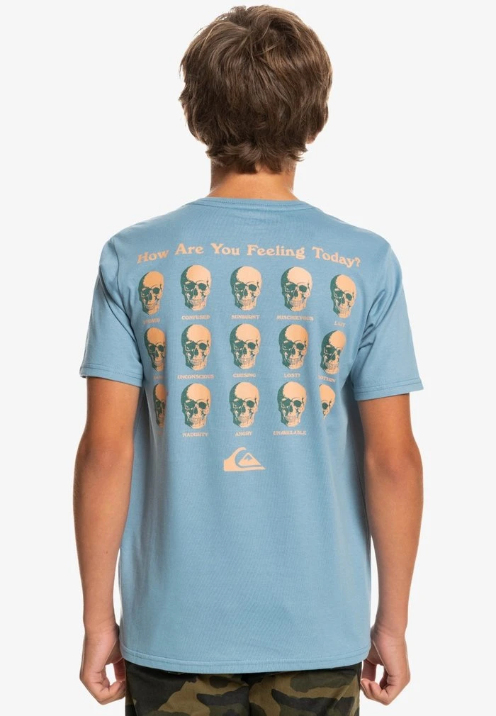 Quiksilver HOW ARE YOU FEELING - T-shirt Imprimé - Faded Denim 5 Quiksilver HOW ARE YOU FEELING - T-shirt Imprimé - Faded Denim – Image 3