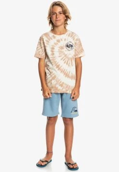 Quiksilver IN CIRCLES SS YTH - T-shirt Imprimé - Almond Cream