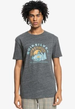 Quiksilver MOUNTAIN SIDE - T-shirt Imprimé - Charcoal Heather