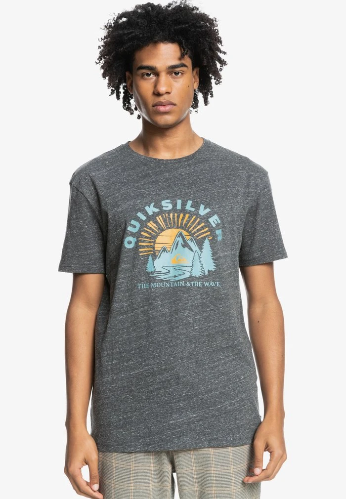 MOUNTAIN SIDE - T-shirt imprimé - charcoal heather Quiksilver MOUNTAIN SIDE - T-shirt Imprimé - Charcoal Heather -Quiksilver Soldes d4e0feeef7314096b4add79f2bb5252e