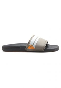 Quiksilver RIVI SLIDE - Sandales De Bain - Grey/grey/orange -Quiksilver Soldes d57eb00e26cd426588d2320a4c6ce43c