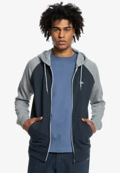 Quiksilver ESSENTIALS ZIP RAGLAN - Sweat à Capuche Zippé - Navy Blazer