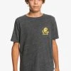 Quiksilver NEW WORLD - T-shirt Imprimé - Charcoal Heather -Quiksilver Soldes d6d52ff814554a4ca77ec2fc96b0fae1