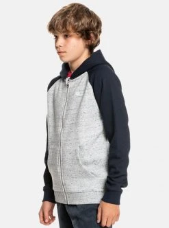 Quiksilver EASY DAY ZIP YOUTH - Sweat à Capuche Zippé - Light Grey Heather -Quiksilver Soldes d9ab603cfc924a0f9ddff58916a35d47