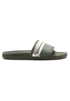 Quiksilver RIVI SLIDE - Sandales De Bain - Green/orange/green