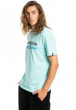 Quiksilver LINED UP - T-shirt Imprimé - Blue -Quiksilver Soldes e6d83780f7084bfab62464df60c064db