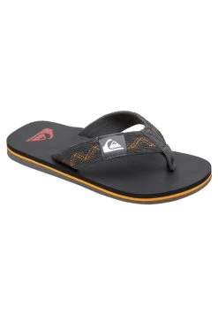 Quiksilver MOLOKAI STITCHY - Tongs - Black/grey/yellow