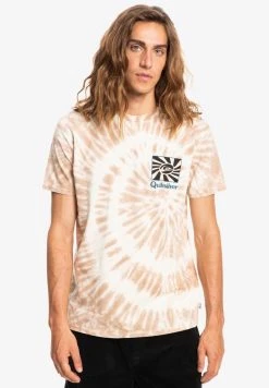 Quiksilver PEACEFUL LIFE - T-shirt Imprimé - Almond Cream
