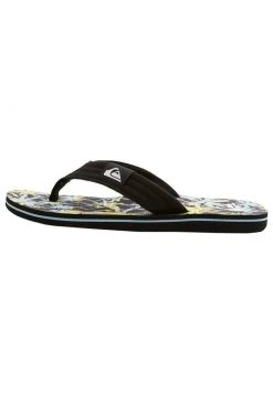 Quiksilver MOLOKAI LAYBACK - Tongs - Black/yellow/yellow