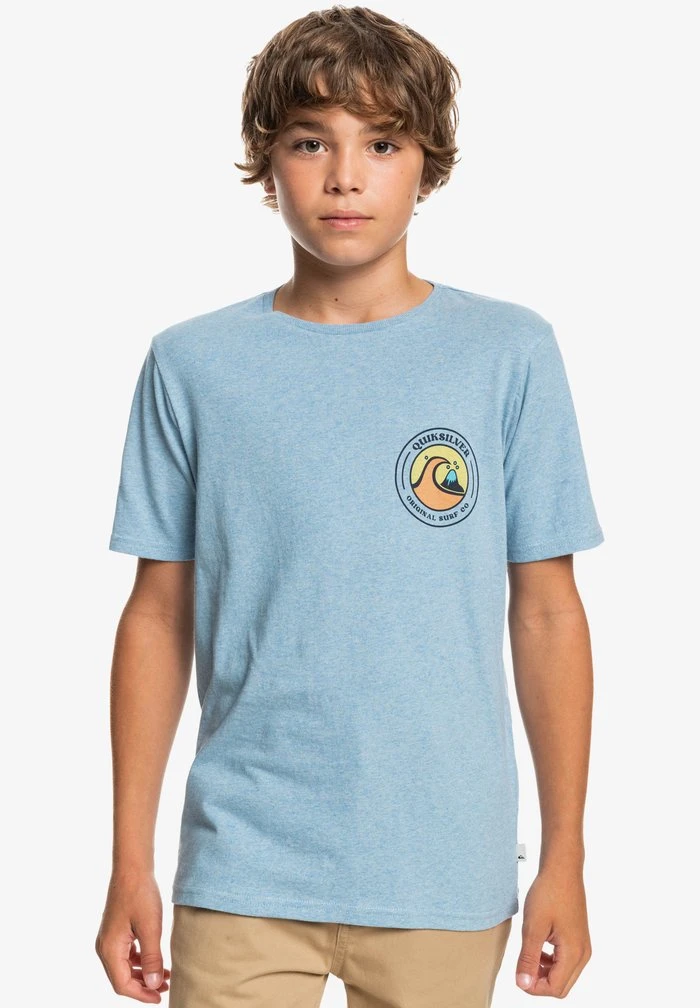 Quiksilver CLOSED BUBBLE - T-shirt Imprimé - Faded Denim Heather 3 Quiksilver CLOSED BUBBLE - T-shirt Imprimé - Faded Denim Heather