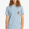 Quiksilver GOLDEN HOURS MANCHES COURTES - T-shirt Basique - Faded Denim