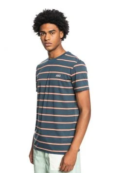 Quiksilver RANGE MANCHES COURTES - T-shirt Imprimé - Midnight Navy Range Stripe -Quiksilver Soldes f79db3b560d64da5af5401416e83c533