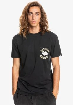 Quiksilver GOLDEN HOURS MANCHES COURTES - T-shirt Basique - Black