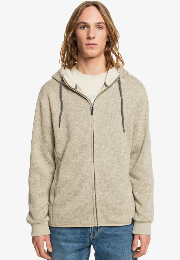 KELLER - Sweat à capuche zippé - oatmeal Quiksilver KELLER - Sweat à Capuche Zippé - Oatmeal -Quiksilver Soldes fbf187a1b6be4ed1b6087bc71971d78b