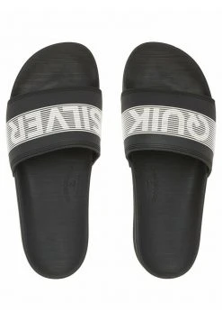 Quiksilver RIVI WORDMARK - Sandales De Bain - Black/white/black
